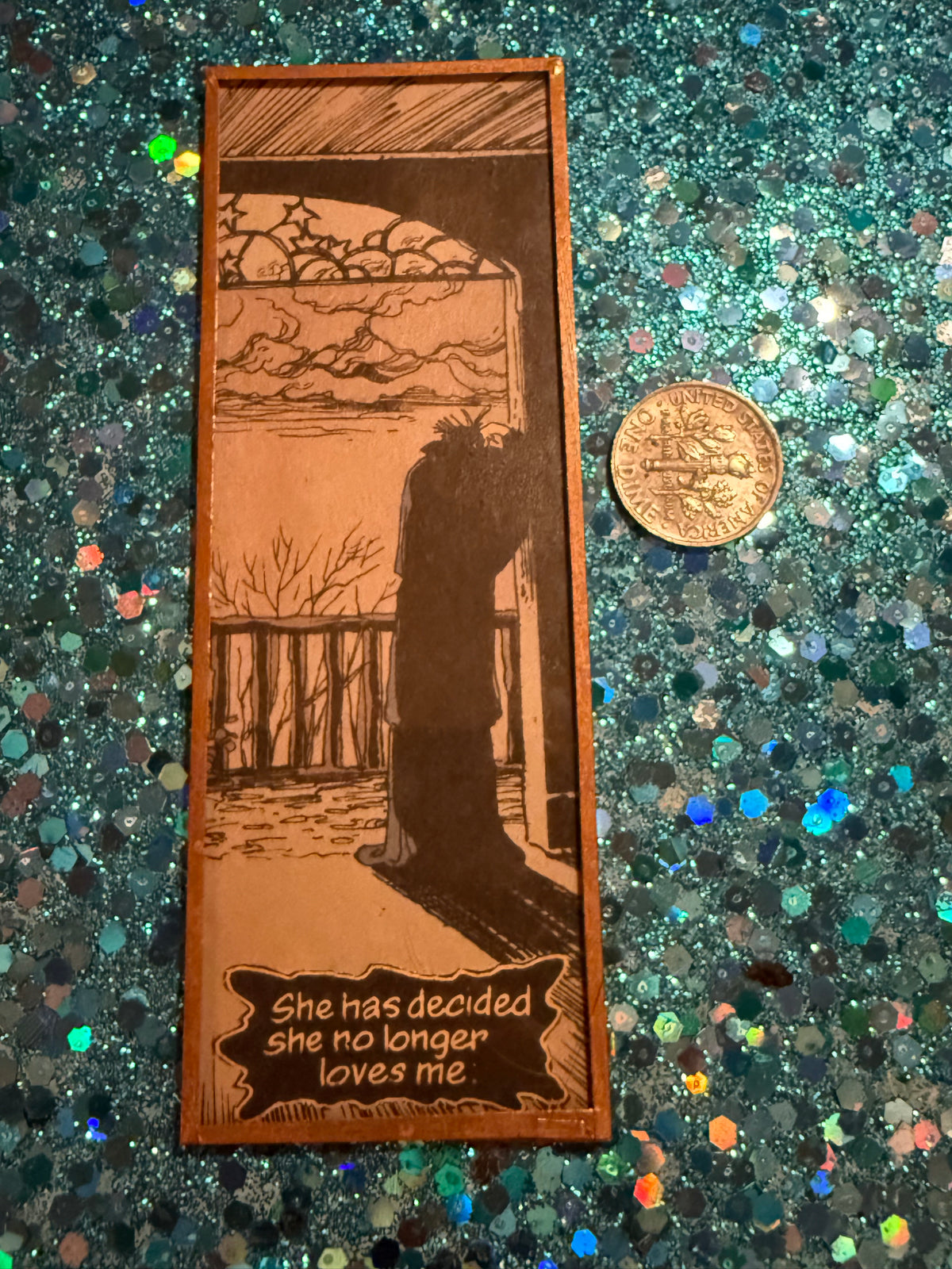 Sandman Dream of the Endless: "she has decided..." glass candy bar magnet