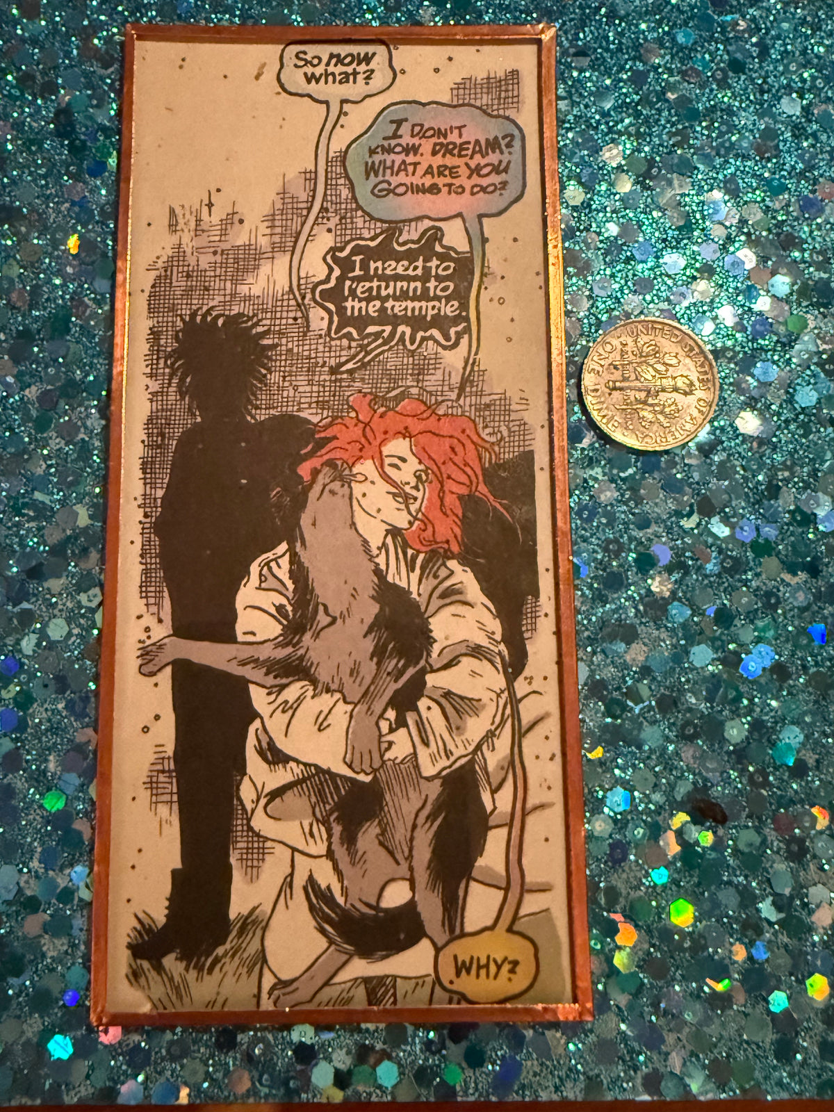 Delirium, Barnabas & Dream "So now what?" handmade magnet