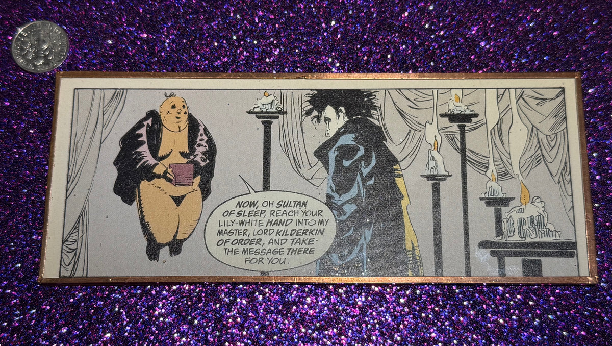 Sandman #26 (1991!) Season of Mists panel Morpheus drawn by Kelley Jones
