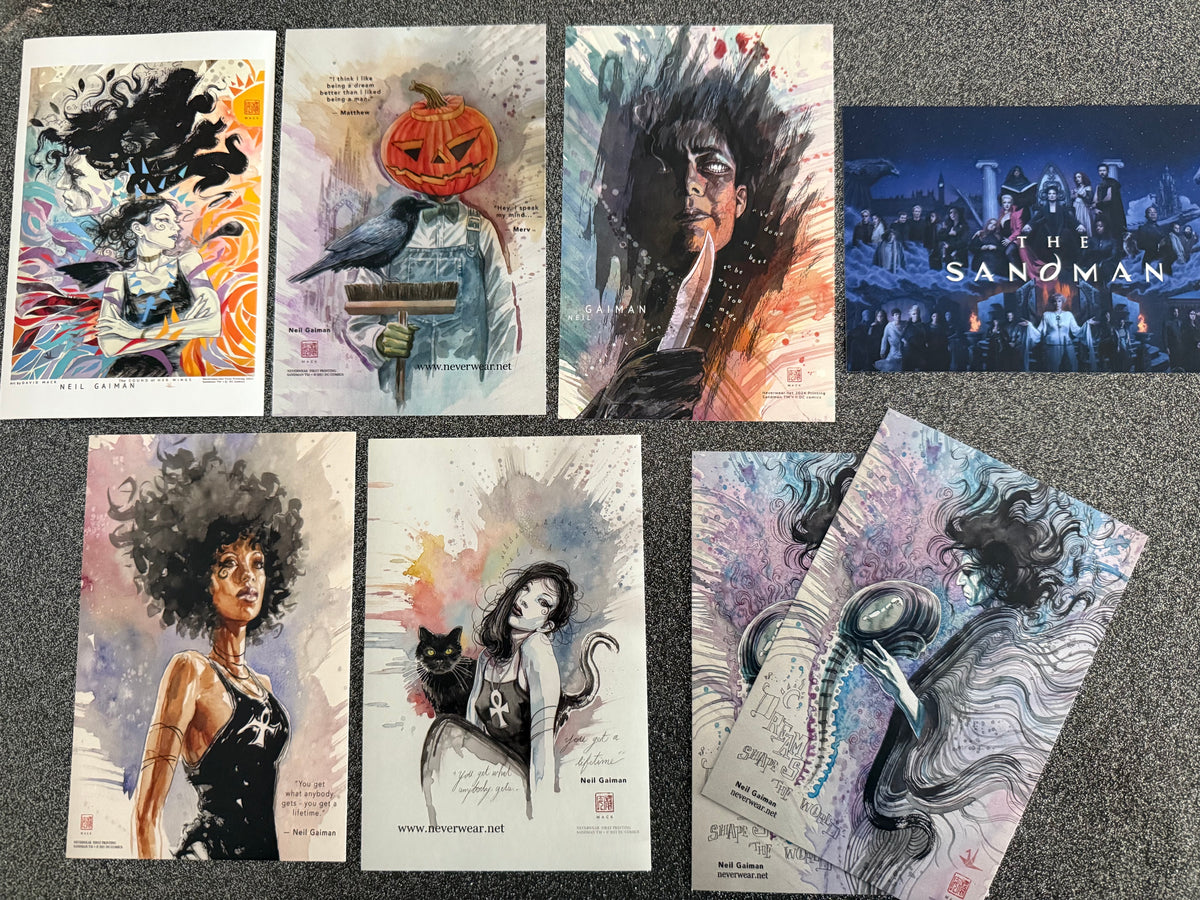 15 pc. Sandman Sticker/Postcard Set + Free Bonus Promo Sticker!