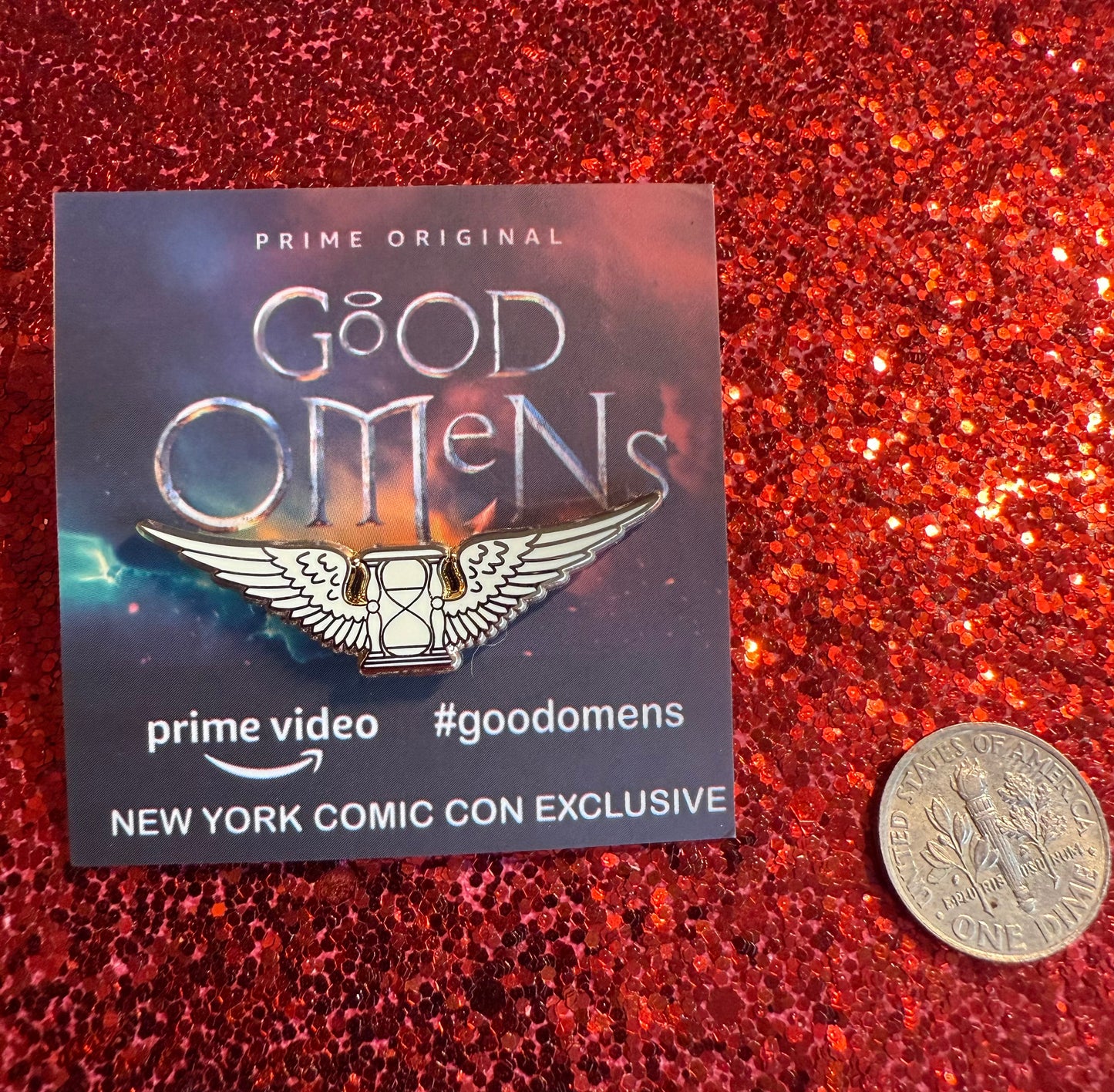 RARE! Good Omens pin from NY ComicCon