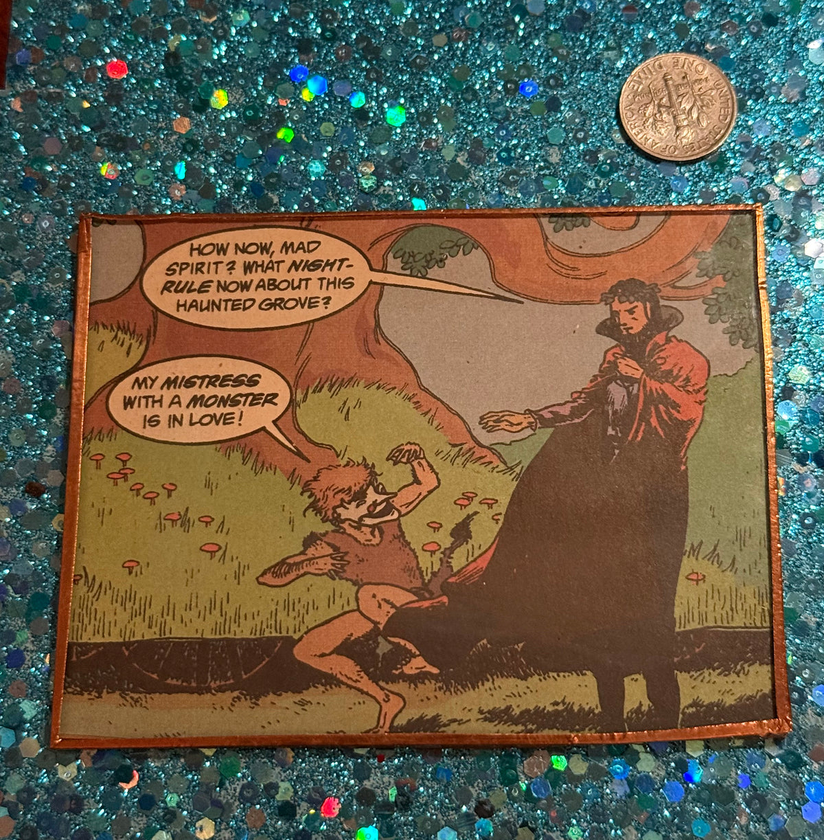 Sandman (1989!) Midsummer Night's Dream Puck handcut glass magnet