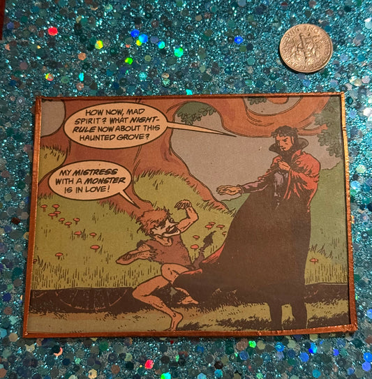 Sandman (1989!) Midsummer Night's Dream Puck handcut glass magnet