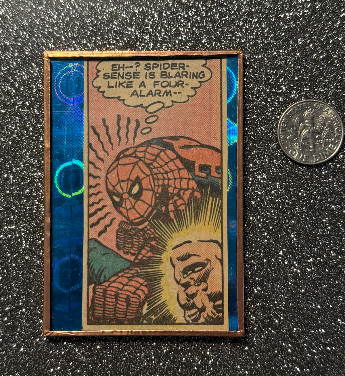 an old Spidey panel "spider sense" magnet